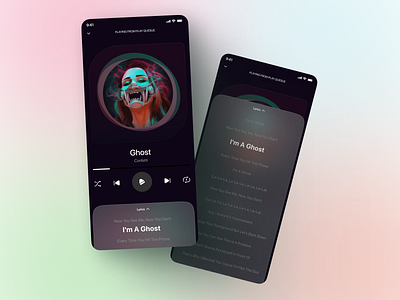 Music app android app application design ghost glass homepage illustration ios ios app logo mobile ui modern trend trending ui ui ux ui design ui web design