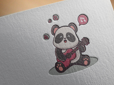 Cute panda playing guitar animal vector branding cute animal cute character cute design cute panda design graphic design guitar illustration logo music panda vector