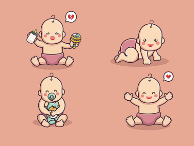 cute baby vector collection