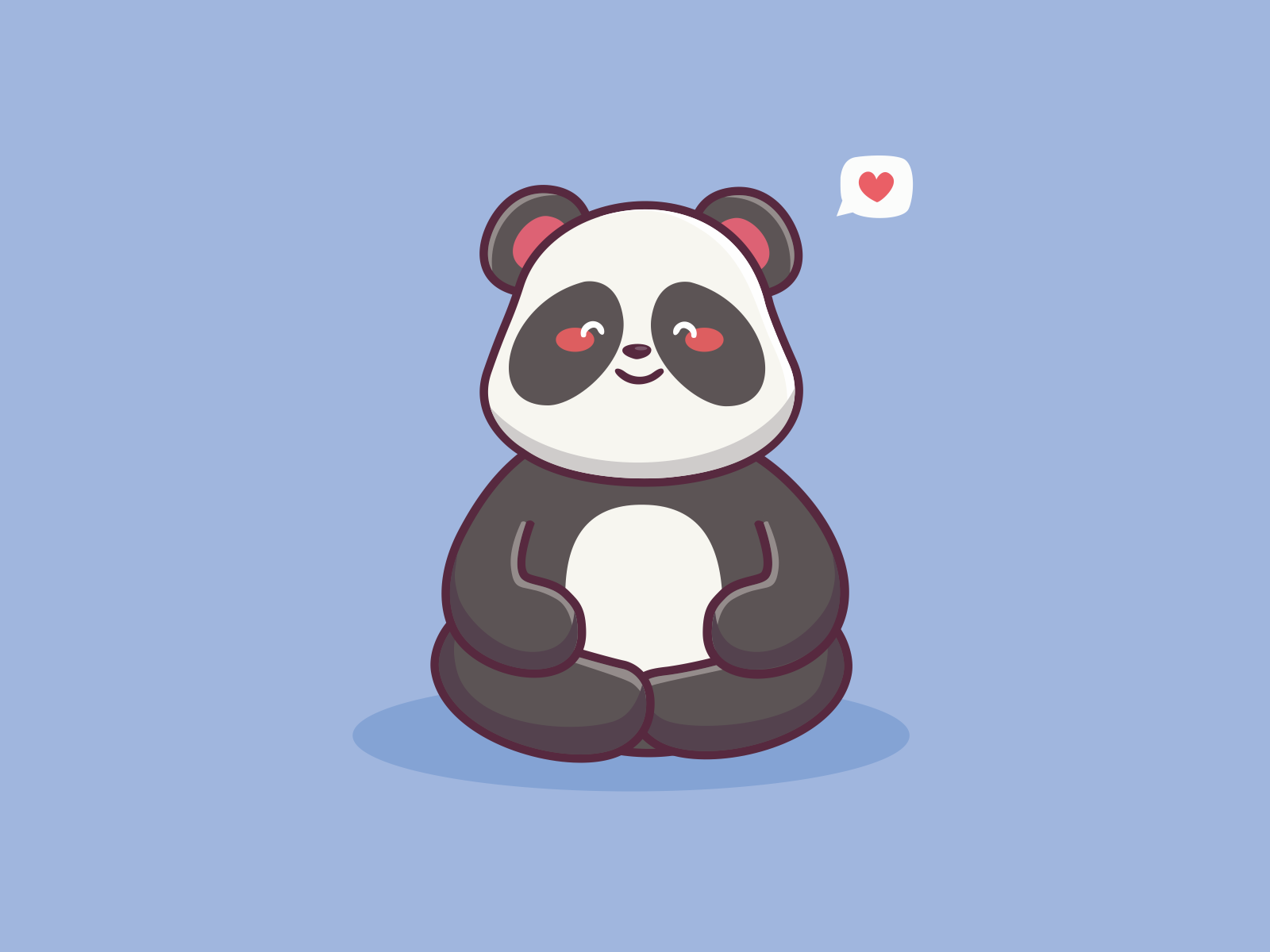 Cute panda meditation cute panda yoga cartoon icon illustration by