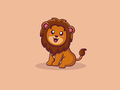 Lion cartoon character in sitting pose lion vector logo animal logo animal sitting cute design graphic design illustration lion lion logo lion sitting logo sitting