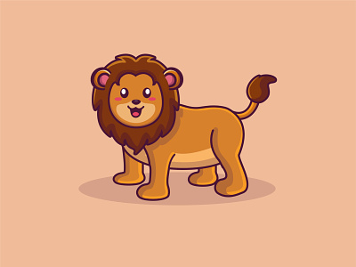 Cute lion mascot cartoon illustration animal wildlife icon lion animal cute animal cute design cute lion graphic design illustration lion logo
