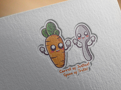 cute carrot and spoon