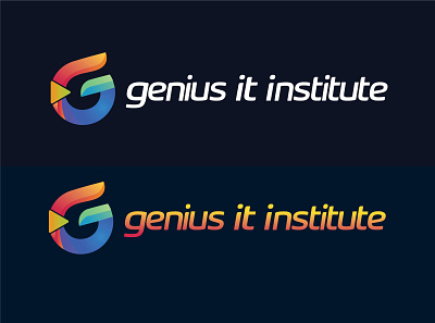 Genius IT Institute Logo Design 3d animation branding graphic design logo motion graphics ui