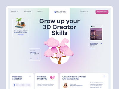 Online School of 3D Art - Website 3d ui