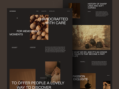 Handcrafted Earthenware Website design ui ux web