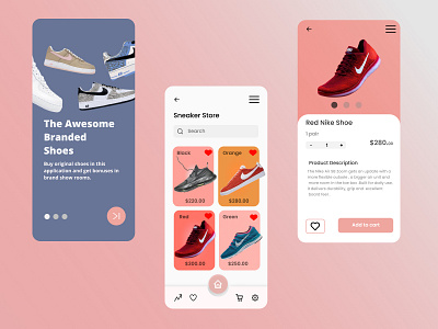 Sneaker Store App animation app art design flat minimal ui ux web website