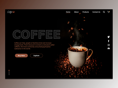 Coffee Website Landing Page branding design ui ux web website