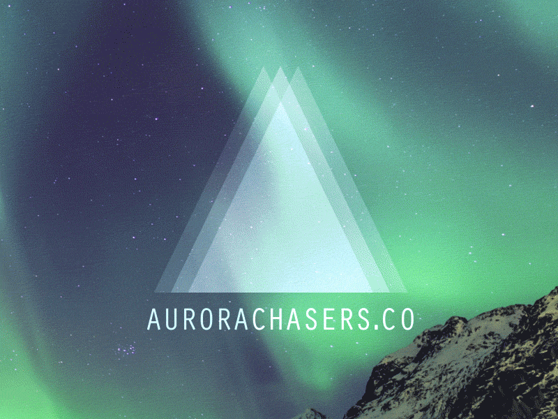 Aurora Chasers logo arctic aurora aurora chasers geometric glow green mountains nordic northern lights timelapse triangle winter