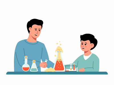 Family chemistry experiment kid