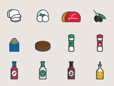 Domino’s - Illustrations emoji food hamburger icons illustrations ingredients pizza pop sauce style