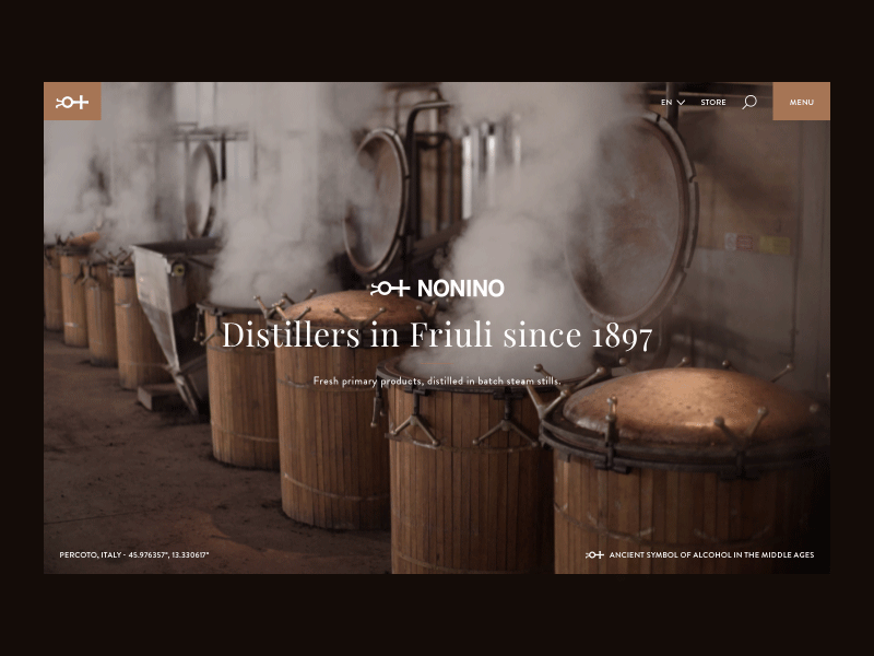 Grappa Nonino - Distilleries animation design fullscreen homepage interaction layout motion product web website