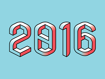 Happy 2016! 3d customtype design designer font graphicdesign lettering opticalillusion type typedesign typeface typography