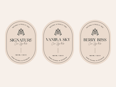 Candle Labels for Mellby Atelier branding design graphic design label logo packaging