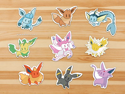 pokemon stickers by elena lopez on dribbble
