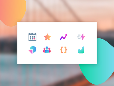 Custom Gradient Icons analytics custom gradient icons interface icons ui