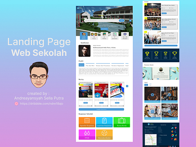 Landing Page Web Sekolah design typography ui vector