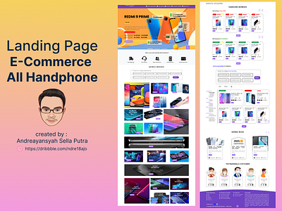 Landing Page E-Commerce All Handphone branding design graphic design logo typography ui ux