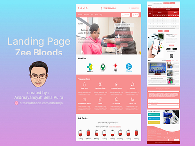 Landing Page Blood Donors (Zee Bloods) app design logo typography ui ux