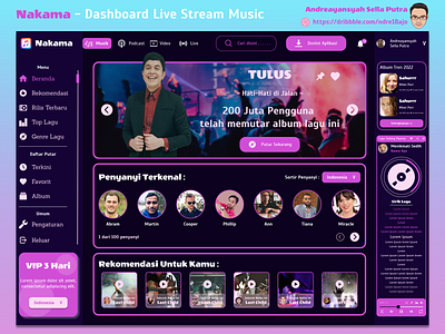 Dashboard Live Stream Music