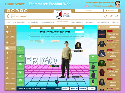 Jihan Store - Ecommerce Fashion Web branding design graphic design illustration typography ui ux