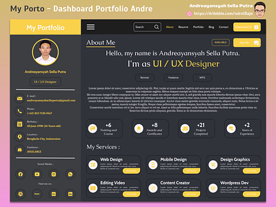 My Porto - Dashboard Portfolio Andre design graphic design typography ui ux