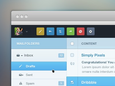 Webmail Concept dribbble email mac osx webdesign webmail