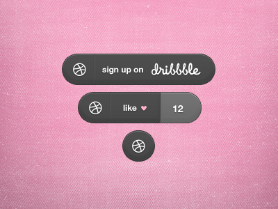 Dribbble buttons buttons dribbble pink