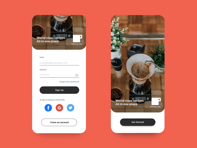 Signup Page - Thatbrewapp dailyui figmotion mobile mobile ui motion signup ui