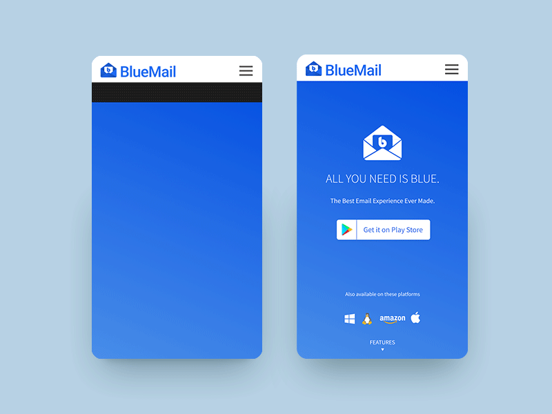 Bluemail Landing Page