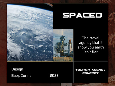 Landing page for a space travel agency