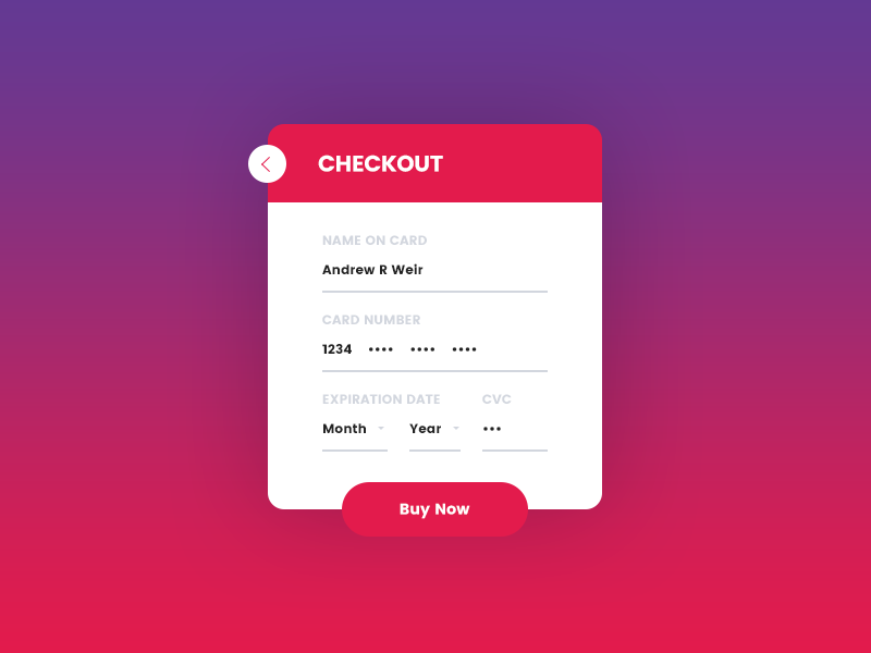 Daily UI: #002 Checkout by Andy Weir on Dribbble