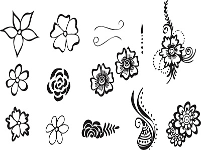 The Amazing Henna Bundle hand drawn henna illustration mehndi pattern patterns vector