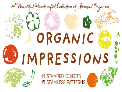 Organic Impressions food health healthy illustration impression impressions organic organic food pattern stamped vector