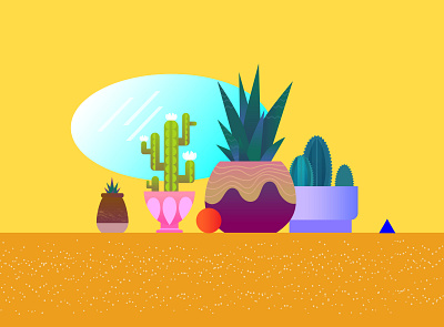 Plants 2 bottles cactus cactus illustration fruits illustration plants still life vector