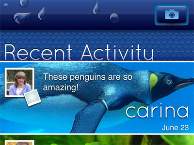 Aquarium App Activity Feed