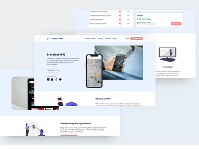 Traceless VPN Website Desgin