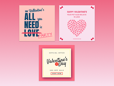 Designs for Valentine's day.