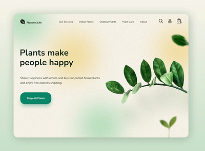 Daily UI 003 - Landing Page - Buy Plants Online branding ui ui design web design