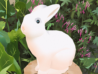 Happy easter digitalpainting flat flat design illustration rabbit