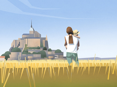 Holidays in Normandie holidays illustration landscape