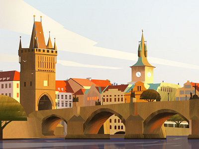 Prague city environment holidays illustration prague