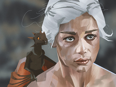 Daeny daenerys digitalpainting gameofthrones illustration portrait