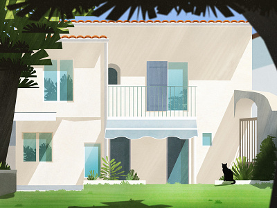 Home architecture garden home house illustration