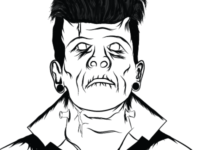 The monster comes to life frankenstein halloween illustration mary shelley monster