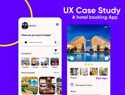 UX Case Study: A hotel booking app illustration ui user ux vector