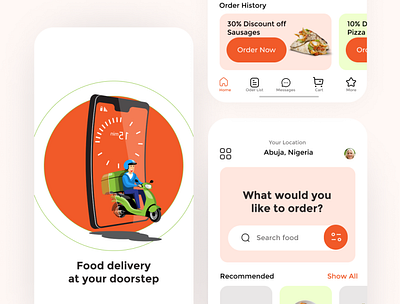 A Food delivery App app design illustration ui ux