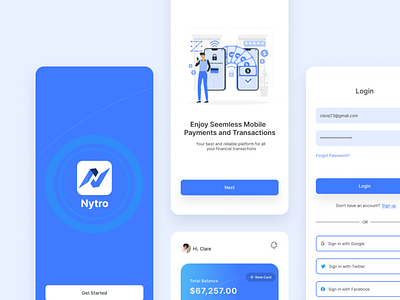 NYTRO UI Onboarding Screens