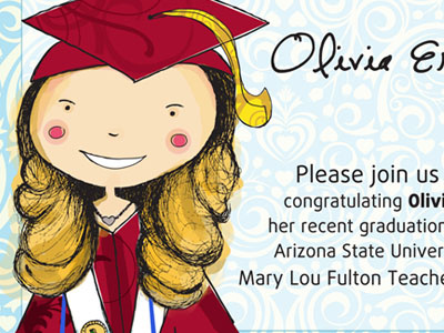 Grad announcement cs5 hand drawn ink vector