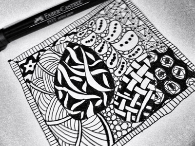 Zentangle faber castell pen ink zentangle